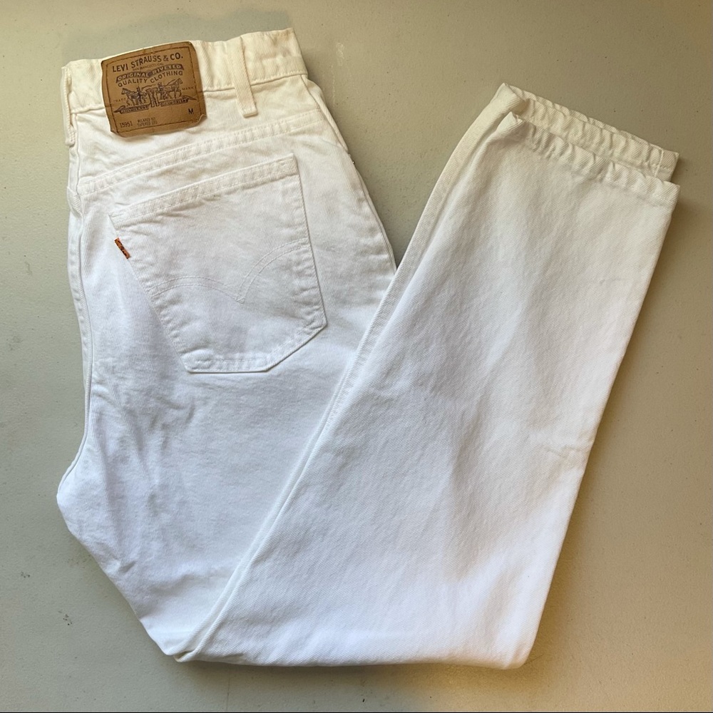 Levis 951 Relaxed Fit Tapered Leg White Vintage Orange Tab Jeans